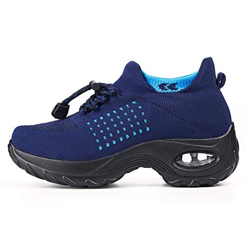 Image of Slow Man Women's Walking Shoes Sock Sneakers - Mesh Slip On Air Cushion Lady Girls Modern Jazz Dance Easy Shoes Platform Loafers