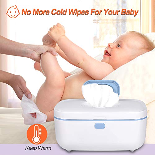 Wipe Warmer,Baby Wipe Warmer - Wet Wipe Warmer Baby Is Super Fast Top Heating System With Constant Temperature, Led Display Shows Precise Temperature（White Blue） #TOP1
