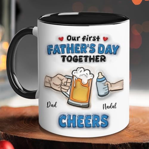 Taza personalizada para papá con mensaje para el Día del Padre miniatura 2
