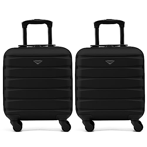 Flight Knight Set of 2 Lightweight 4 Wheel ABS Hard Case Suitcases Cabin Carry On Hand Luggage Approved for Over 60 Airlines Including easyJet, Jet2 & Maximum Size for Ryanair (Priority) 55x40x20cm
