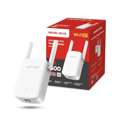 MERCUSYS ME60X TP-Link Repeteur WiFi 6, Amplificateur WiFi AX1500 Mbps, Repeteur WiFi Puissant, Compatible avec Les Box Internet, Profitez sans Changer Votre Box