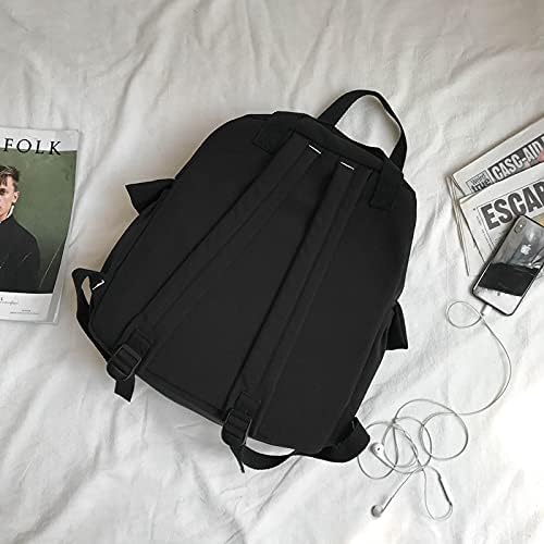 Miniatura 8 de Nueva Mochila Linda para damas, mochila Escolar De Color Sólido, Bolsa De Viaje De Hombro, Mochila Simple, Beige, Mochilas tradicionales