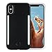 Wellerly iPhone Xs Max Case, LED Illuminated Selfie Light Cell Phone Case Cover [Rechargeable] Dual Light Up Luminous Selfie Flashlight Case for iPhone Xs Max 6.5inch (Black)