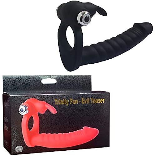 Dual Penetration Toys Vibrating Cock Rings Double Penetration Strap on for Men Sex Silicone Anal Butt Plug Strapon Enhancer Couples Toys Pleasure
