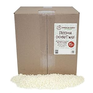 American Soy Organics Freedom Coconut Soy Wax Beads for Candle Making – Natural Candle Making Supplies – Paraffin-Free,Beeswax-Free Coconut Candle Wax for Container Candles,Tealights, Wax Melts 25 lbs