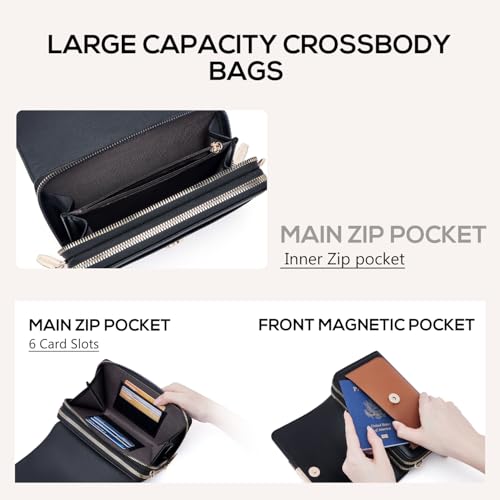 Image of Roulens Small Crossbody Bag for Women,Cell Phone Purse Women's Shoulder Handbags Wallet Purse with Credit Card Slots