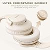 KVIDIO Bluetooth Headphones Over Ear, 65H Playtime Wireless Headphones with Mic, Foldable Lightweight Headset with Deep Bass, Stereo Sound for Travel Work PC phone (Beige) #4