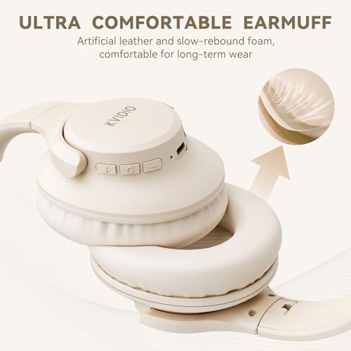 Image of KVIDIO Bluetooth Headphones Wireless Over Ear Headsets 65H Playtime