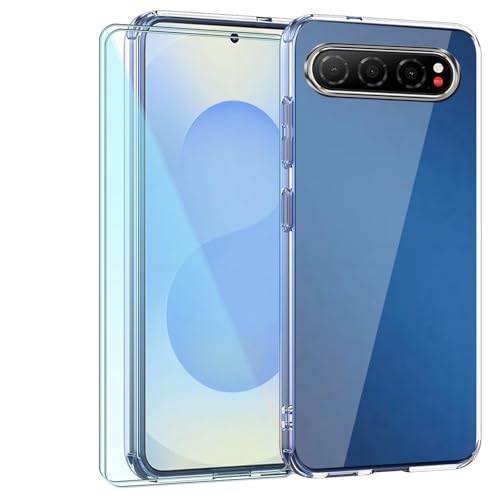 TIANDIMY Hülle + 2 Pack Bildschirmschutzfolie für ZTE Nubia Air,Weich Stoßfeste Handyhülle,Transparent Silikon Hülle,TPU Stoßfest Cover Schutzhülle,Bumper mit Verstärkten Ecken -M2
