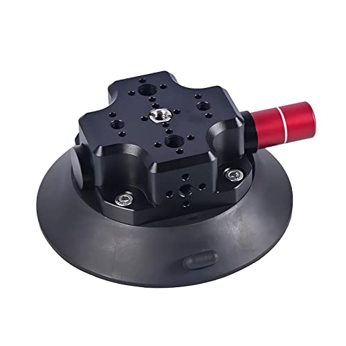 MIMIRACLE Camera Suction Cup Mount 4.5 Pump-actived Vacuum Suction Mount Compatible with Action Cameras DSLR Cameras Securely Attach Your Camera -Black