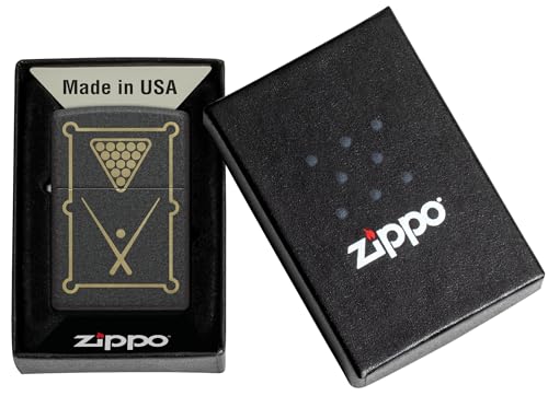 Image of Zippo Billiards Design Black Crackle Windproof Pocket Fuel Refillable Lighter, BIS Certified