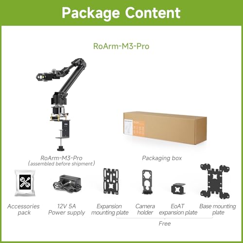 Waveshare Robotic Arm Kit, Desktop Robot Kit, 5 + 1 DOF, Based On ESP32, Wireless Control, 2-DOF Wrist Joint, Compatible with LeRobot, Adopts 5X All Metal ST3235 Bus Servos - Image 3