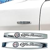 LLTSNT Auto Emblem für Alfa Romeo Giulia Giulietta Junior MiTo Stelvio Tonale, Selbstklebend Logo Emblem Sticker Autoaufkleber Abzeichen Auto Zubehör Auto Schmücken Außenzubehör