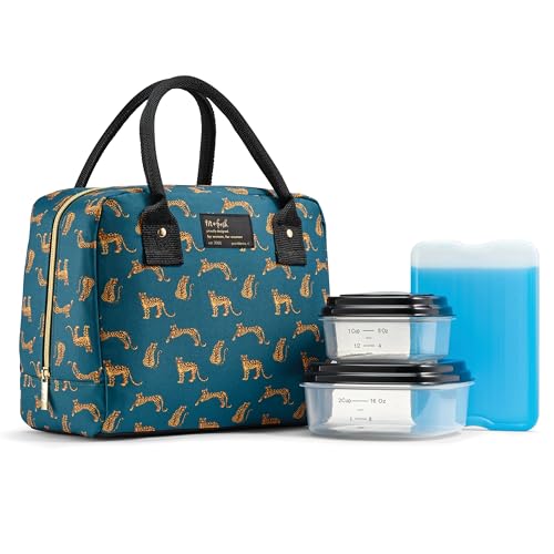 Fit & Fresh 7039C3538 Lunch Bag For Women, Insulated Womens Lunch Bag For Work, Leakproof & Stain-Resistant Large Lunch Box For Women With Containers, Ice, Zipper Closure Bloomington Lunch Bag cover