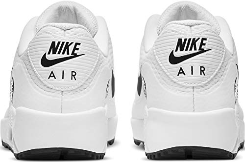 Nike Nike Men's Air Max 90 Golf Running Shoes, White/Black, 11.5