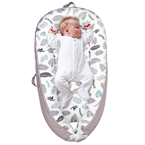 Baby Lounger & Baby Nest Co Sleep Portable Newborn Lounger, 100% Breathable Cotton