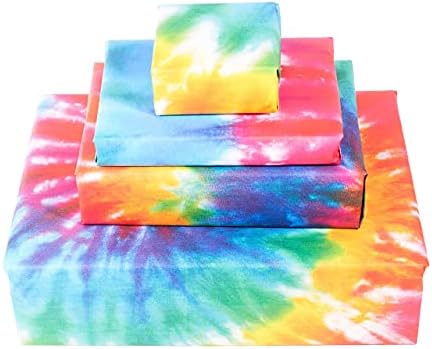 Colourful Wrapping Paper - 6 Sheets of Tie-Dye Gift Wrap - Neon Brights - Rainbow - Hipster - For Men Women Teenagers - For Birthday, Anniversary, Valentine's Day - Recyclable - By Central 23