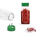 RoyalHouse 6 Pack 14 Oz Plastic Spice Jars with Green Cap, Clear and Safe Plastic Bottle Containers with Shaker Lids for Storing Spice, Herbs and Seasoning Powders, BPA Free, Made in USA