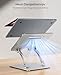 Nulaxy Ergonomic Adjustable Laptop Stand for Desk, Dual Foldable Computer Riser with Advanced Heat-Vent, Heavy-Duty Portable Notebook Holder for Posture Correction, Compatible with Mac 10-17