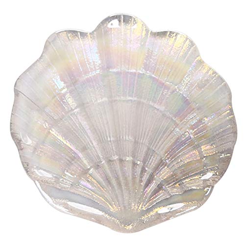 Beautiful Shell Shape Dish Glass Tray Seashell Shape Dinner Fruit Creative Shell Plate for Beach Party, Wedding, Photo Prop