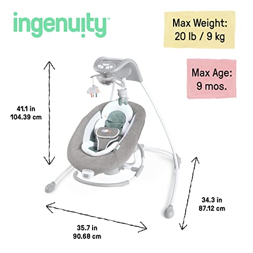 Ingenuity InLighten 2-in-1 Baby Swing & Rocker • MAMAS BUNDLE