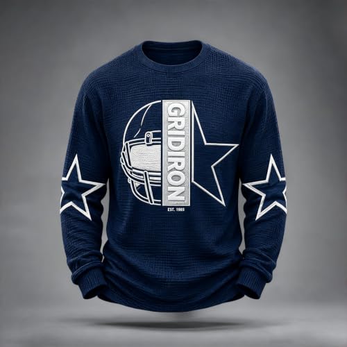 Rugby Shirts for Men Waffle Knit Game Day Long Sleeve Casual Pullover - image 3