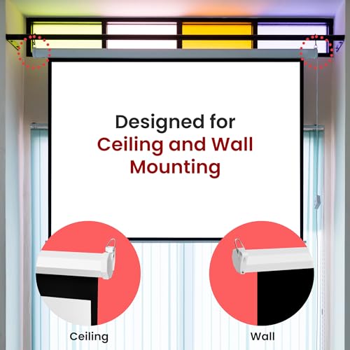 image for Pyle 72-Inch Manual Pull Down Projector Screen, Matte White Projection