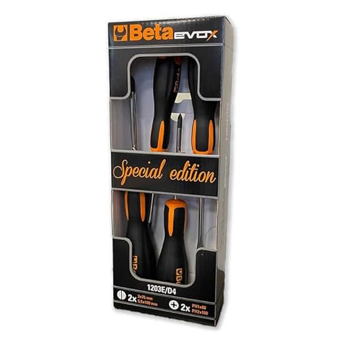BETA Evox 1203E/D4 Set di 4 Giraviti Cacciavite Taglio Giravite Croce PH1 e PH2