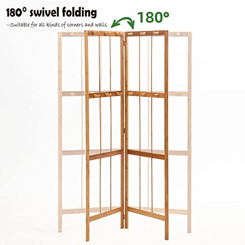 Slvuafrn Hall Tree Storage Coat Stand, Corner Folding Garment Rack With 12 Hooks, Bamboo Free Standing Hat Hanger Organizer For Entryway Hallway Bedroom Living Room (Color : Wood, Size : 92X165Cm) #TOP1