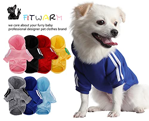 QiCheng&LYS Chihuahua Clothes,Dog Sweater Hoodie Warmth Cat Puppy Jumper,Puppy Clothes for Small Dogs 2 Pieces(M, Black/Red) - Image 2
