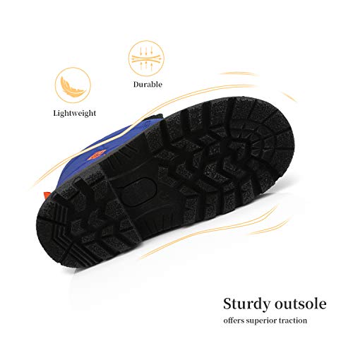 Dream Pairs Boys Girls Cold Weather Insulated Waterproof Winter Snow Boots Royal Blue Orange Size 6 Big Kid Kstar #TOP3
