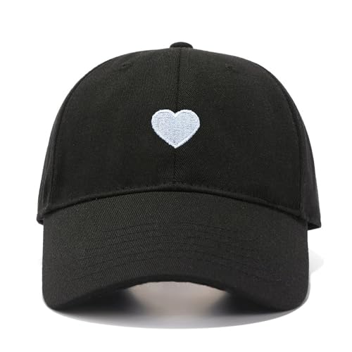 JYNBELSOR Heart Embroidered Baseball Cap, Cotton Adjustable Hat for Women