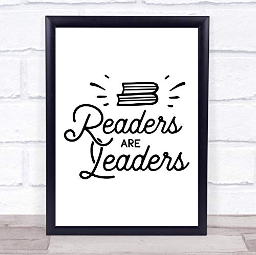 Fingerprint Designs Readers Are Leaders Quote Typogrophy Wall Art Print