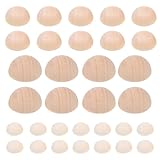 minkissy Bolas Semicirculares de Madera sin Terminar 10mm-20mm, 150 Piezas para Manualidades, Accesorios Diy, Material Natural sin Pintar, Ideales para Decoración y Proyectos Creativos
