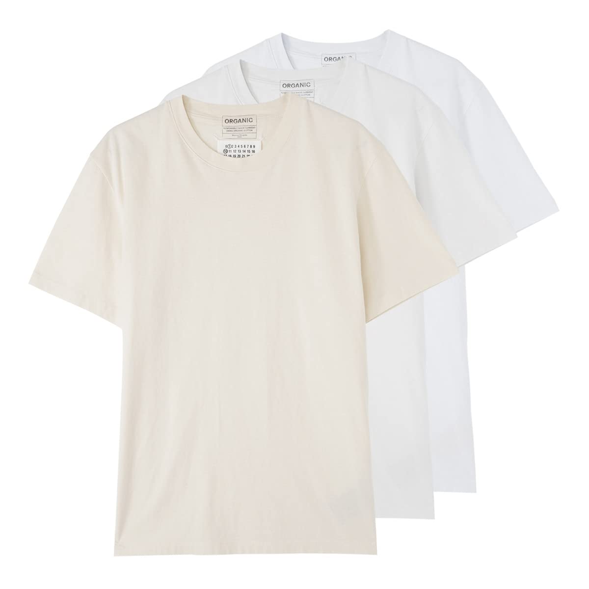 Amazon | [メゾンマルジェラ] クルーネック Tシャツ 3枚セット Sサイズ 