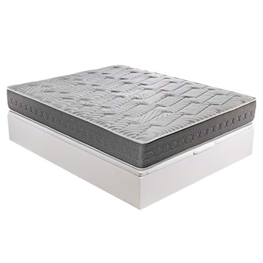 ROYAL SLEEP - Pack Montaje y Retirada de Usado Incluido, colchón viscoelástico Ceramic 150x190 y canapé abatible Gran Capacidad Blanco Madera