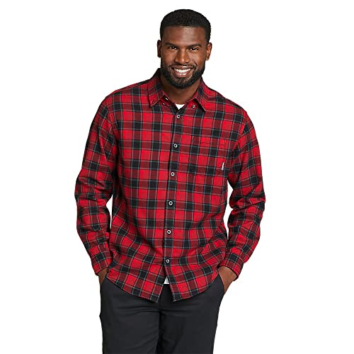 Chemise en flanelle haut de gamme coupe classique Eddie Bauer rouge M