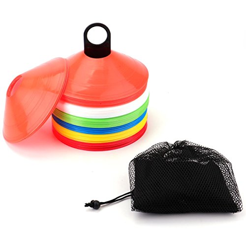 Tebery 60 Pack Marker Cones Including Holder and Bag Set, Sports Safety Space Marker Cones Suitable For Agility, Footwork, Rugby, Football, Hockey Training - Image 2
