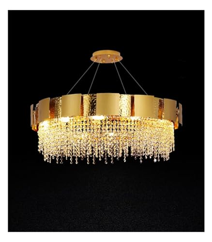 Postmodern Living Room Dining Room Lamp Luxury Copper K9 Crystal Chandelier Minimalist Bedroom Interior Decorative Lights