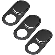 Laptop Camera Cover Slide, 0.027 Inch Ultra-Thin Metal Camera Privacy Covers, Webcam Cover Camera Cover Slide for iPhone, iPad, Mac, MacBook, Laptop, PC, Protect Your Privacy Security Black-3 Pack