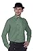ThePirateDressing Gypsy Tavern Caribbean Renaissance Medieval Steampunk Victorian Costume Ulysses Side-Button Linen Shirt for Men – Gothic Halloween Cosplay Outfit C1293 [Green] (Medium)