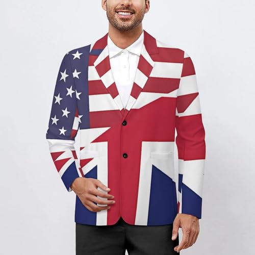 U.S.Britain Flag Men's Casual Blazers Slim Fit Sport Coats Blazer Two Buttons Suit Jacket for Work Party2
