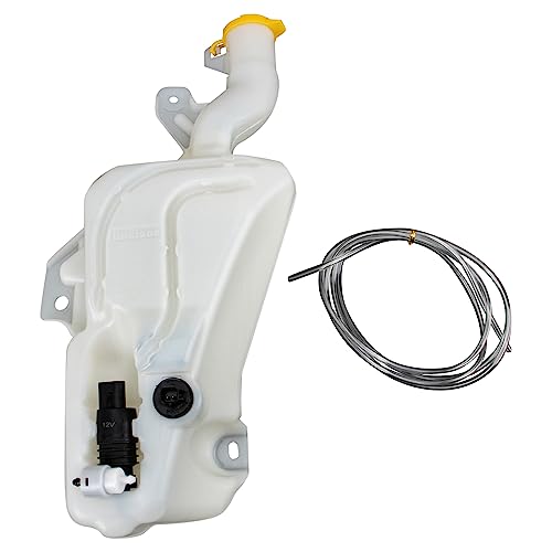 TRQ Windshield Washer Reservoir Assembly Washer Pump Level Sensor Cap Hose Compatible with 2017-2022 Jeep Compass