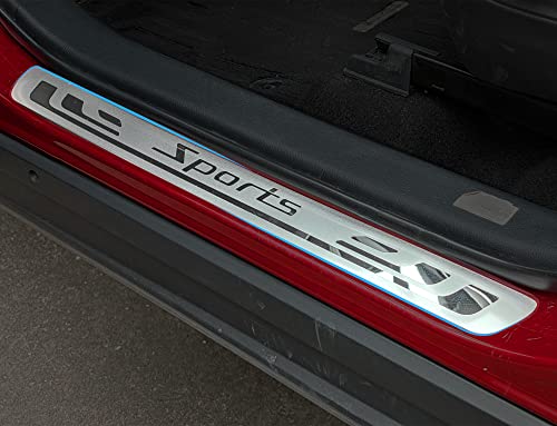 GZBFTDH Car Stainless Steel Door Sill Plate Protectors, 4pcs Universal Front/Rear Door Sill Scuff Guards, Scratch Resistant Welcome Pedal Protector Cover