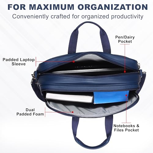 Image of HOT SHOT EXECUTIVE 2001|LEATHER MESSANGER BAG|LAPTOP MESSAMGER BAG|LAPTOP SLING BAG|OFFICE BAG|SHOULDER BAG|15.6 INCH|WATER RESISTANT |20 L LAPTOP BAG FOR MEN & WOMEN