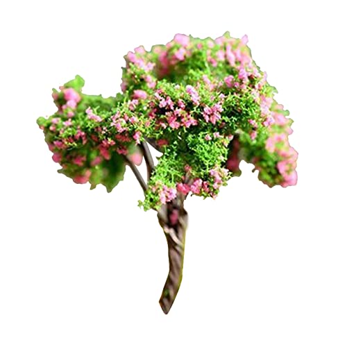 Curfair Artificial Plant Fake Flower Exquisite 3Pcs Mini Cherry Blossoms Miniature Landscape Bonsai Ornament Dollhouse Decor Home Decor-3Pcs #TOP2