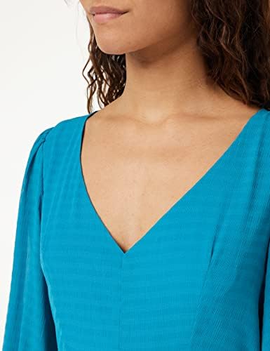 Robe Fourreau French Connection - Bleu Marine à Volants, Taille 4, Manches Courtes Col V