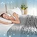 WONGS BEDDING Kühldecke Sommerdecke - mit Japanische Arc-Chill Q-Max 0,43 Kühlfasern, 2 in 1 Selbstkühlende Decke für Menschen zum Reisen Sofa Büro Betten Hause, Grau 150x200 cm