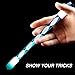 TOMZEGNA Penspinning Pens Glow Pen Spinning Mod LED Rotating Spin Pen Mods Rolling Finger Multicolor Glowing 18 Button Cells, Spiral Style