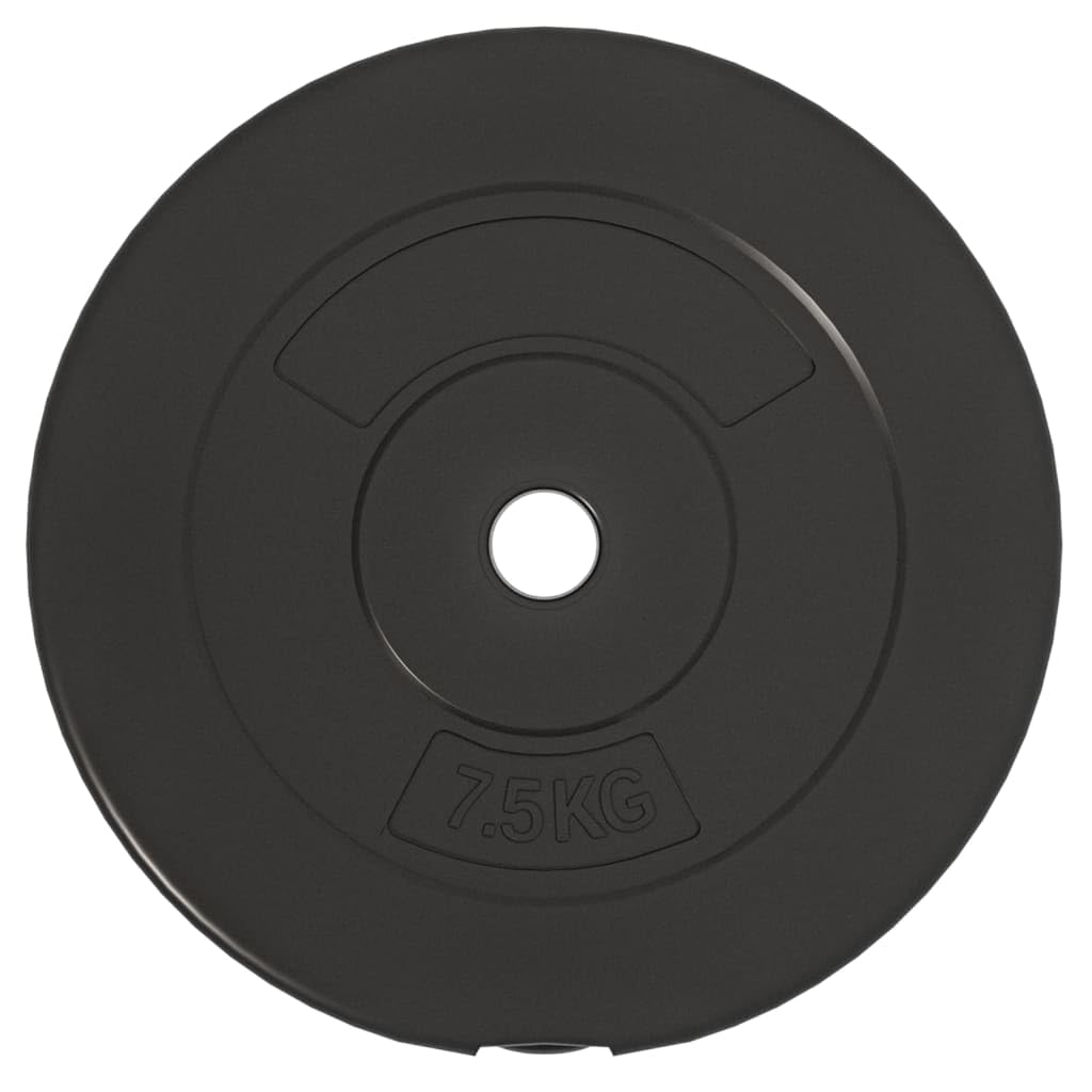 2 discos de peso de 10 kg, 26,5 mm, orificio para barra de pesas, entrenamiento de fuerza, fitness, color negro